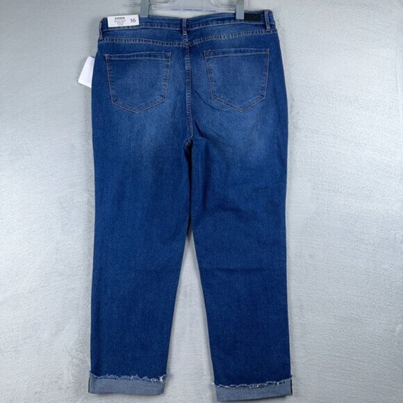 Nicole Miller Jeans Soho Ankle Slim Distressed Womens Blue Size 16 Was $99 - Picture 2 of 12